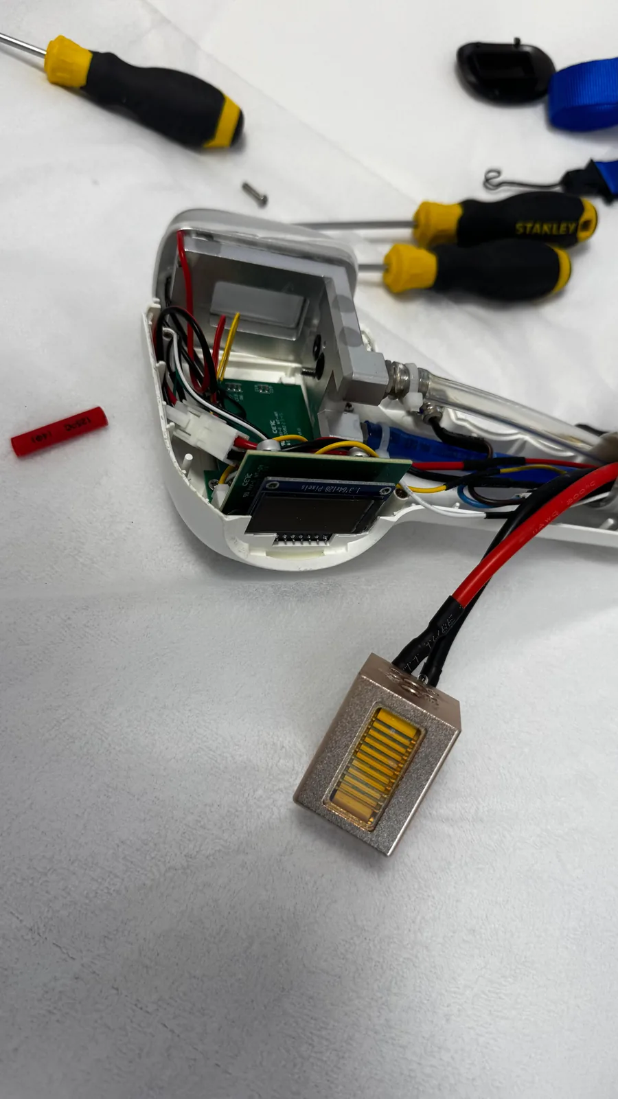 Laser diode module during a service inspection