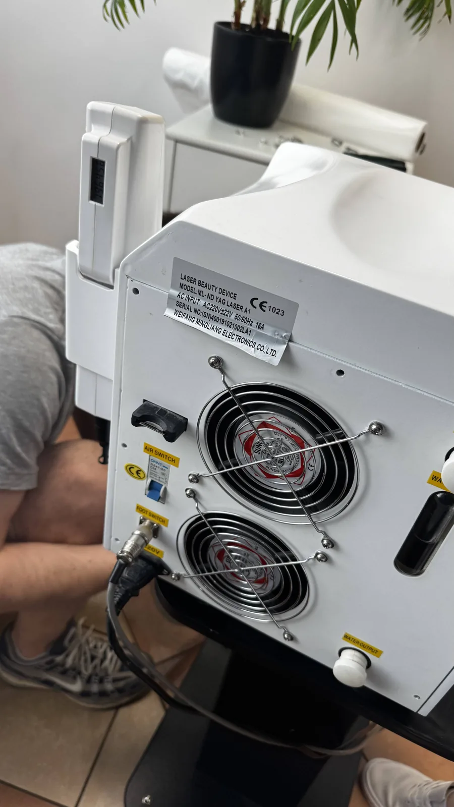 Rear of an Nd:YAG laser with two fans